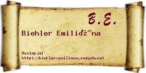 Biehler Emiliána névjegykártya